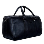 Load image into Gallery viewer, Leather World Black Pu Leather Sports Gym Duffle Bag with Shoe Compartment
