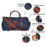 Load image into Gallery viewer, Leather World 46.2 Liter Nylon Water Resistant Sports Gym Travel Weekender Duffel Bag with Shoe Compartment for Men and Women
