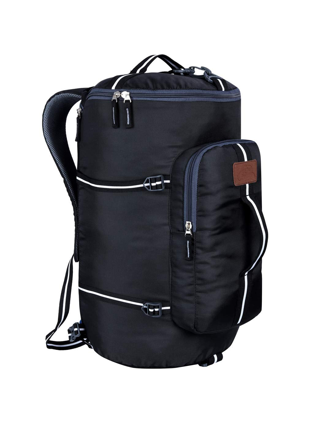 Leather World Polyester 28 Cms Travel Duffle(Hiking_ Black-3)