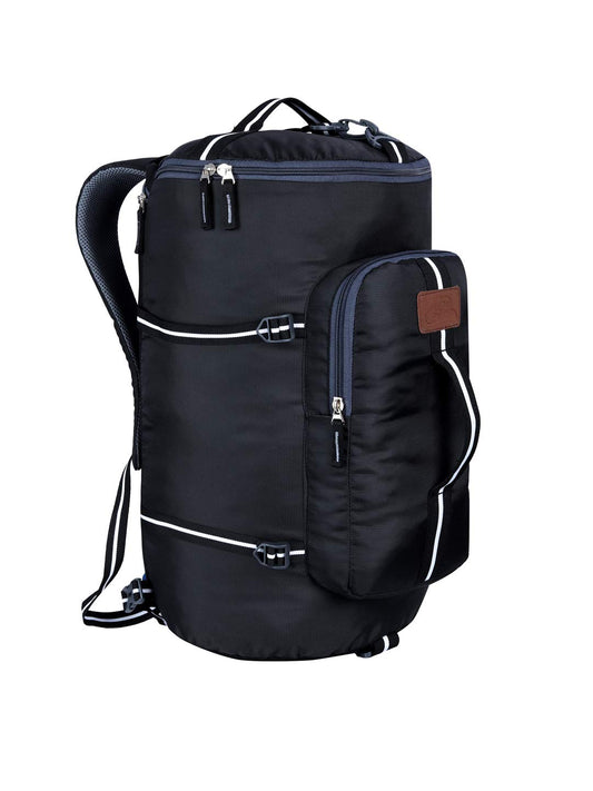 Leather World Polyester 28 Cms Travel Duffle(Hiking_ Black-3)