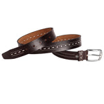 Load image into Gallery viewer, Leather World Formal Casual Brown Color Branded Stylish Genuine Leather Belts For Men
