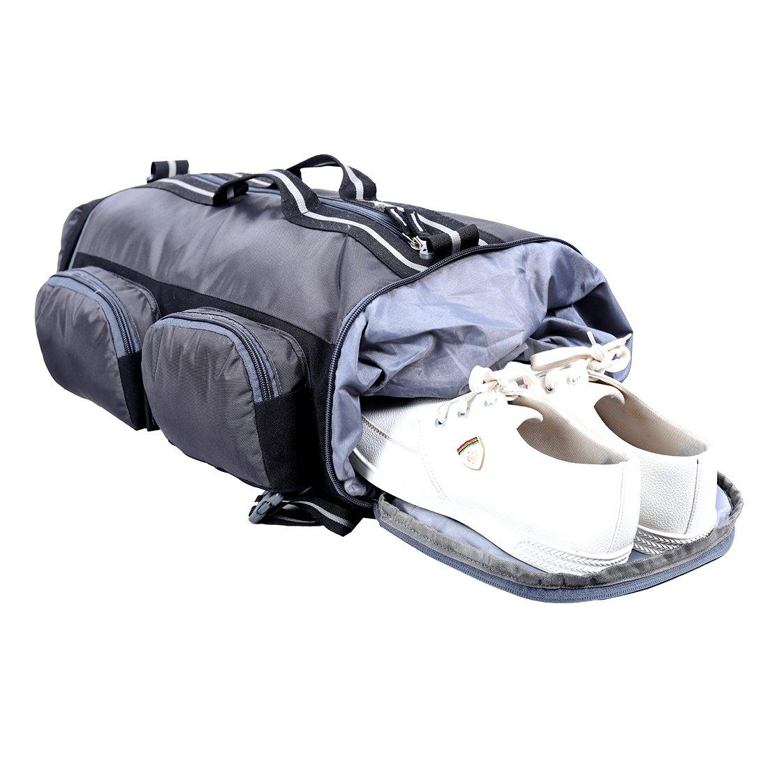 Black & Grey Casual Trekking Rucksack Bag With Shoe Compartment