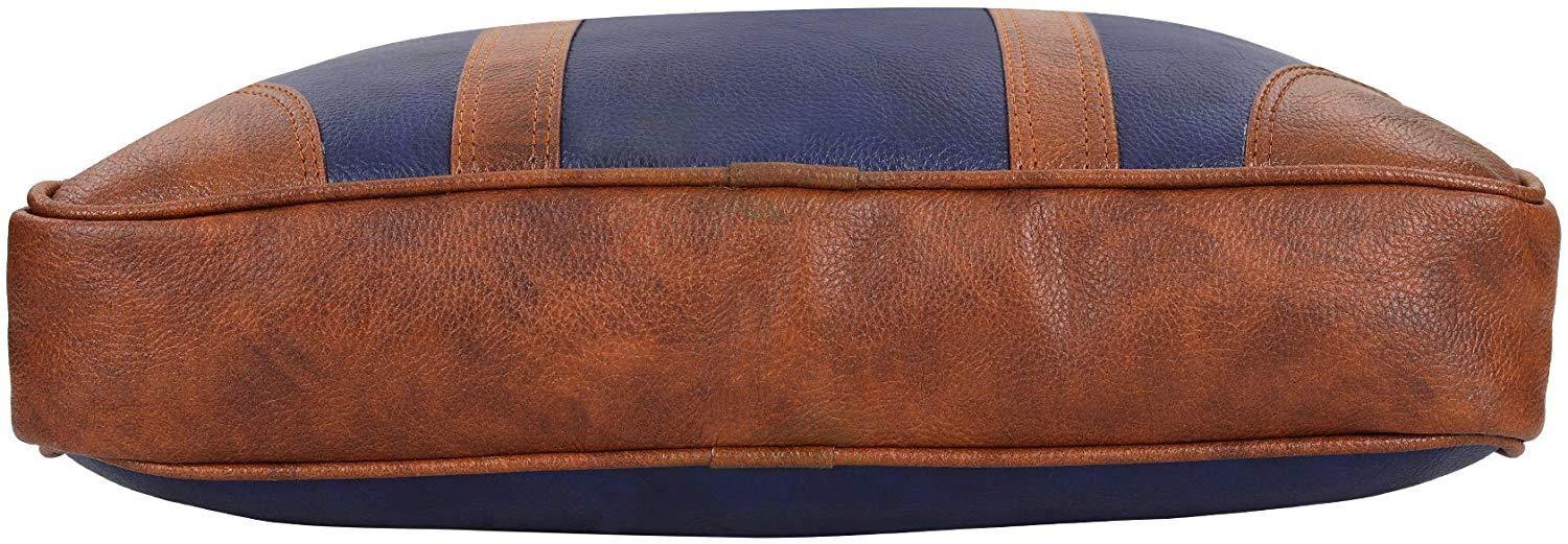 Leather World Blue 15.6 inch Laptop Bag for Men Office Bag for Men Messenger Bag - Leatherworldonline.net