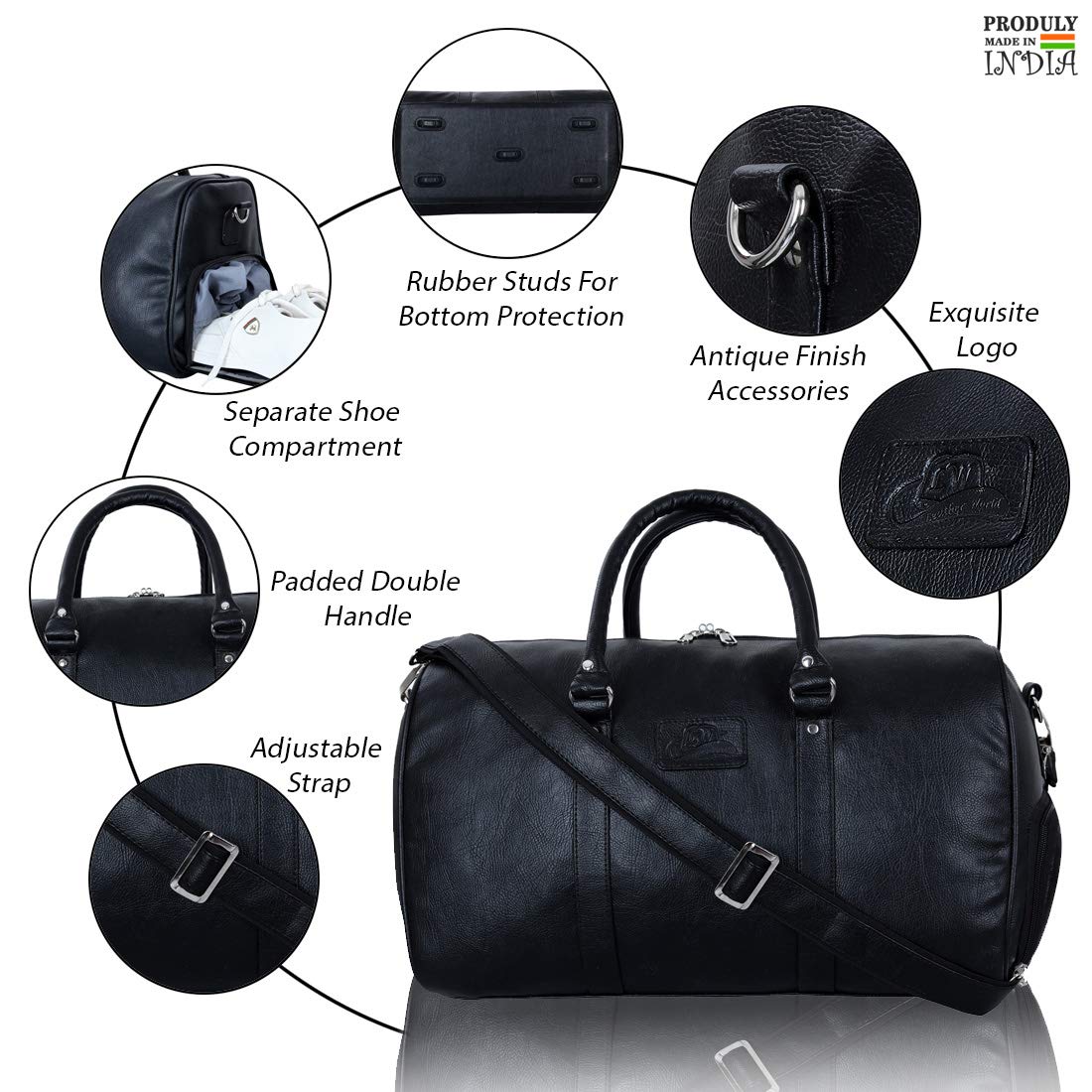 Leather World Leatherette Travel Duffle Bag