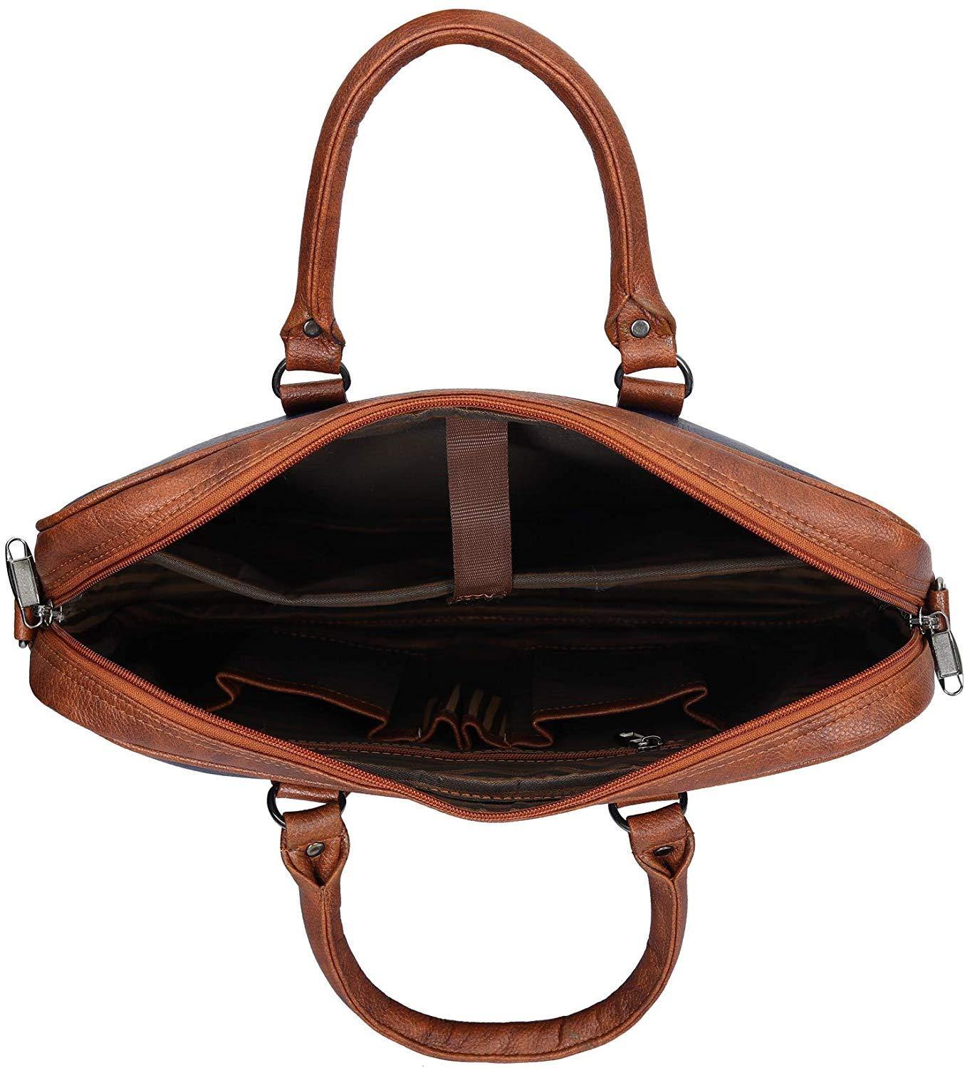 Leather World Blue 15.6 inch Laptop Bag for Men Office Bag for Men Messenger Bag - Leatherworldonline.net