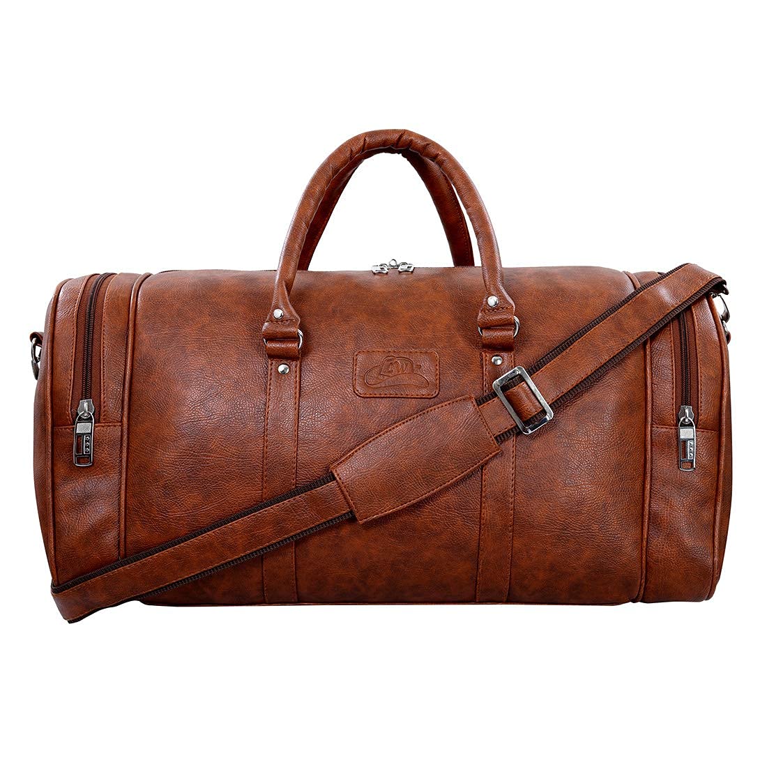 Leather World Faux Leather 27 Cms Travel Duffle(BIGDB_ Tan)