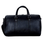 Load image into Gallery viewer, Leather World Black Pu Leather Sports Gym Duffle Bag with Shoe Compartment
