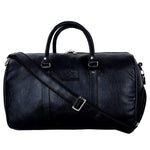 Load image into Gallery viewer, Leather World Black Pu Leather Sports Gym Duffle Bag with Shoe Compartment
