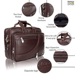 Load image into Gallery viewer, Leather World Pu Leather Expandable 15.6 inch Laptop Bag Office Bag for Men and Women Briefcase- Brown
