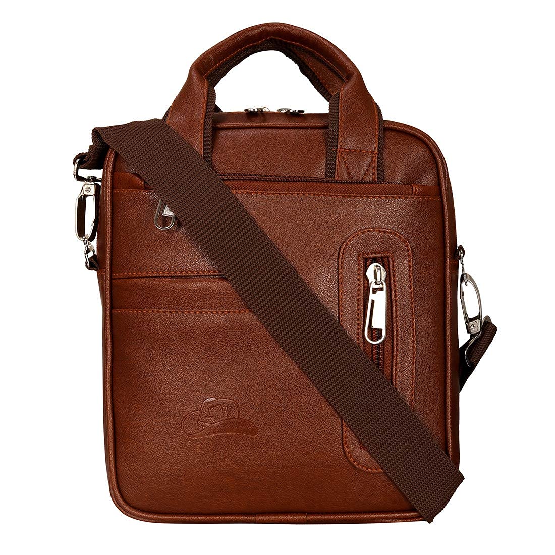 Leather World PU Leather Sling Bag Men Women Cross Body Travel Messenger