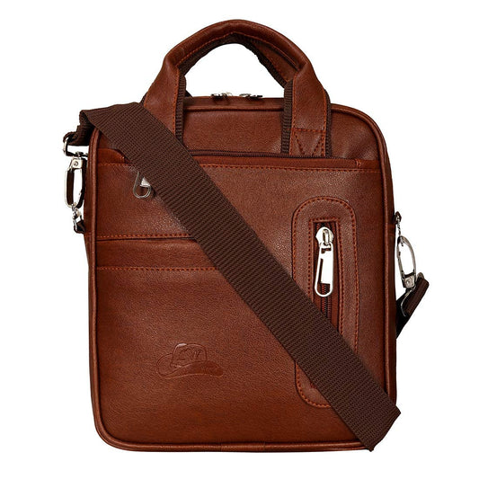 Leather World PU Leather Sling Bag Men Women Cross Body Travel Messenger