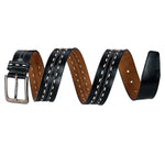 Load image into Gallery viewer, Leather World Pin Lock Buckle Genuine Leather Formal Casual Black Belt For Men Elegant Gift Box
