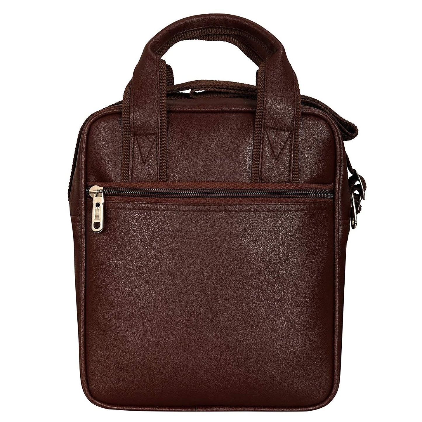 Leather World PU Leather Sling Cross Body Travel Office Business Messenger Bag for Men Women r (23 x 10x 29 cm) (Brown)
