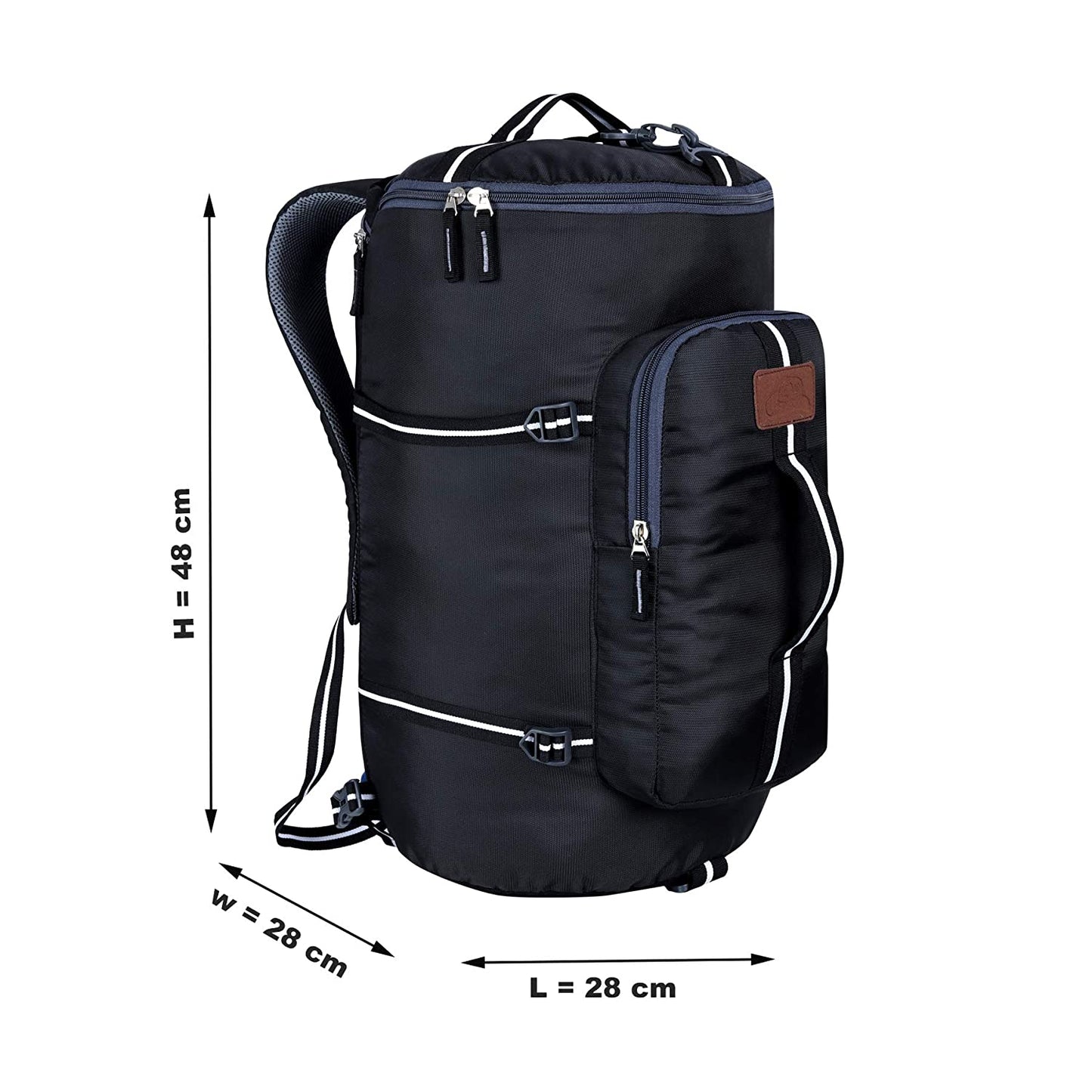 Leather World Polyester 28 Cms Travel Duffle(Hiking_ Black-3)