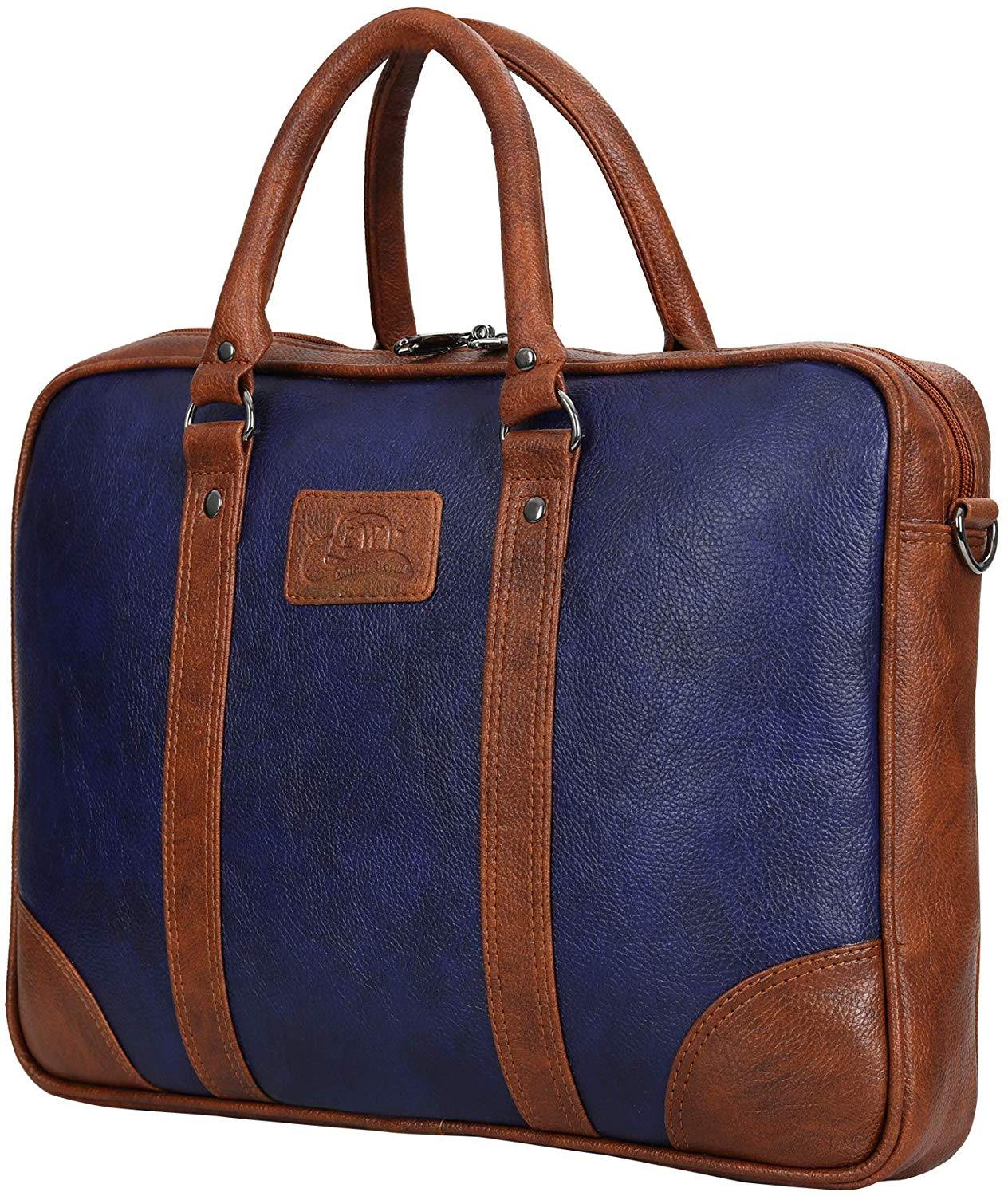 Leather World Blue 15.6 inch Laptop Bag for Men Office Bag for Men Messenger Bag - Leatherworldonline.net