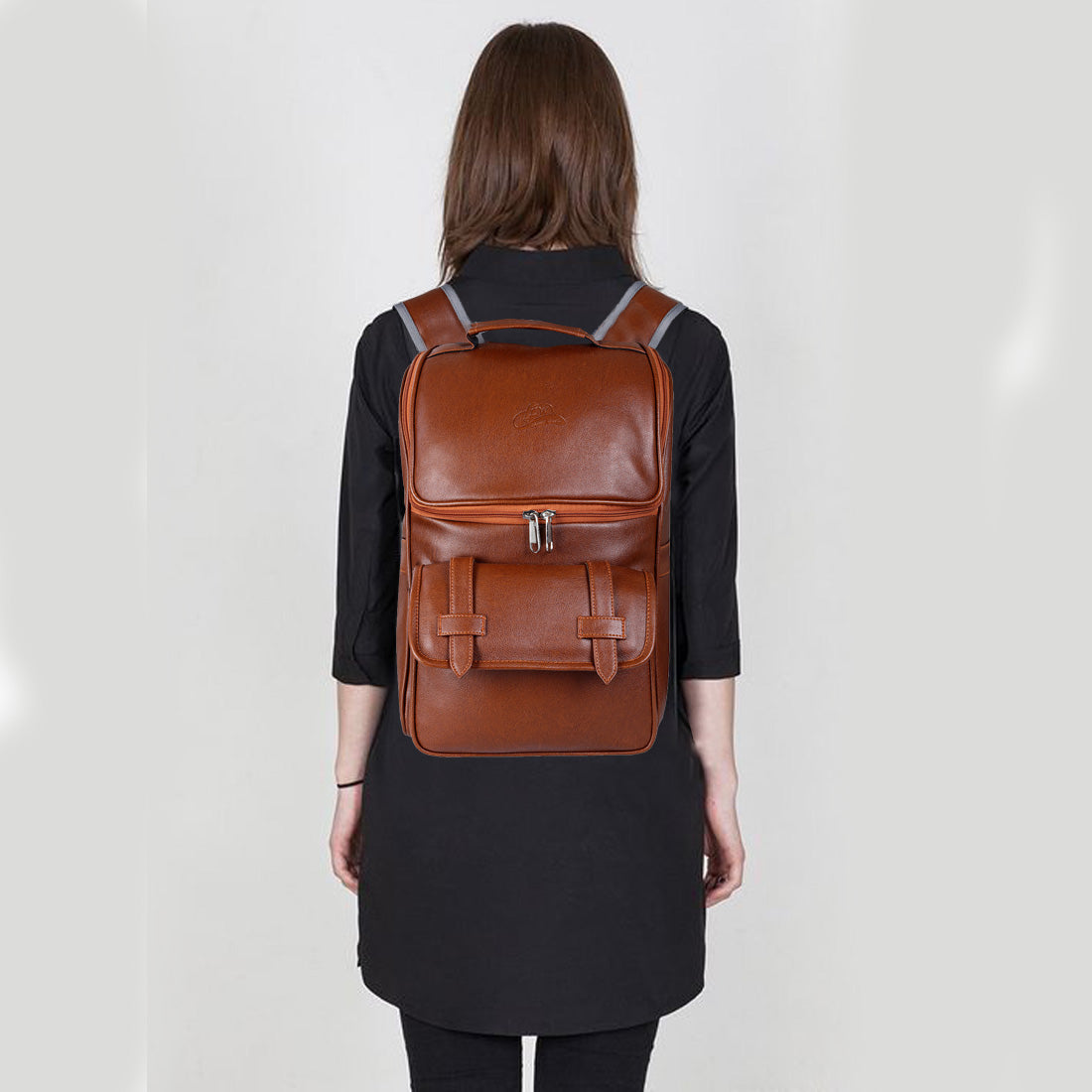 Leather World Premium Leatherette Unisex Backpack
