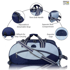 Rich Polyester Soft-Wheeler Duffel Bag - Leatherworldonline.net