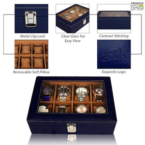 Leather World Unisex 8 Slots Watch Organiser Box - Leatherworldonline.net