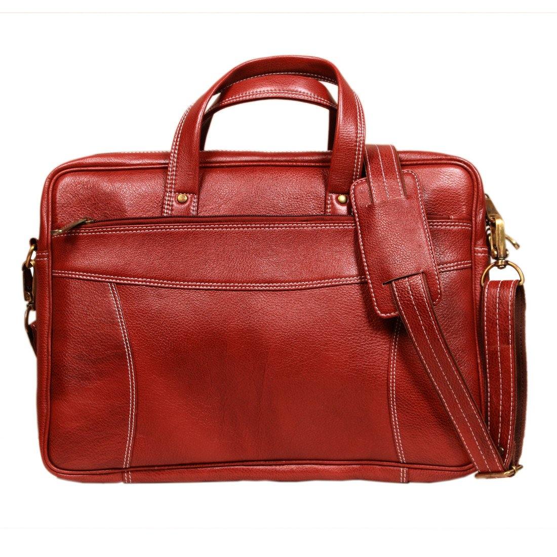 Leather World Maroon 15.6 inch Laptop Messenger Bag For Men and Women (Guaranteed Genuine Leather) - #OB1039 - Leatherworldonline.net
