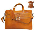 Load image into Gallery viewer, Leather World 8.5 Liter Rust Genuine Leather Designer Laptop with Zip Closure Travel Bag OB1002 - Leatherworldonline.net

