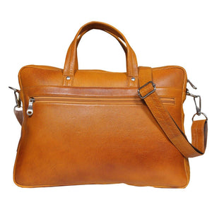Leather World 8.5 Liter Rust Genuine Leather Designer Laptop with Zip Closure Travel Bag OB1002 - Leatherworldonline.net