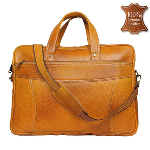 Leather World 9 Liter Rust Genuine Leather Designer Laptop with Zip Closure Travel Bag OB1008 - Leatherworldonline.net