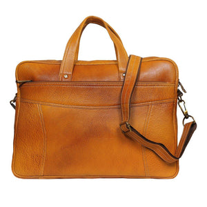 Leather World 9 Liter Rust Genuine Leather Designer Laptop with Zip Closure Travel Bag OB1008 - Leatherworldonline.net
