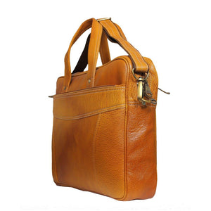 Leather World 9 Liter Rust Genuine Leather Designer Laptop with Zip Closure Travel Bag OB1008 - Leatherworldonline.net