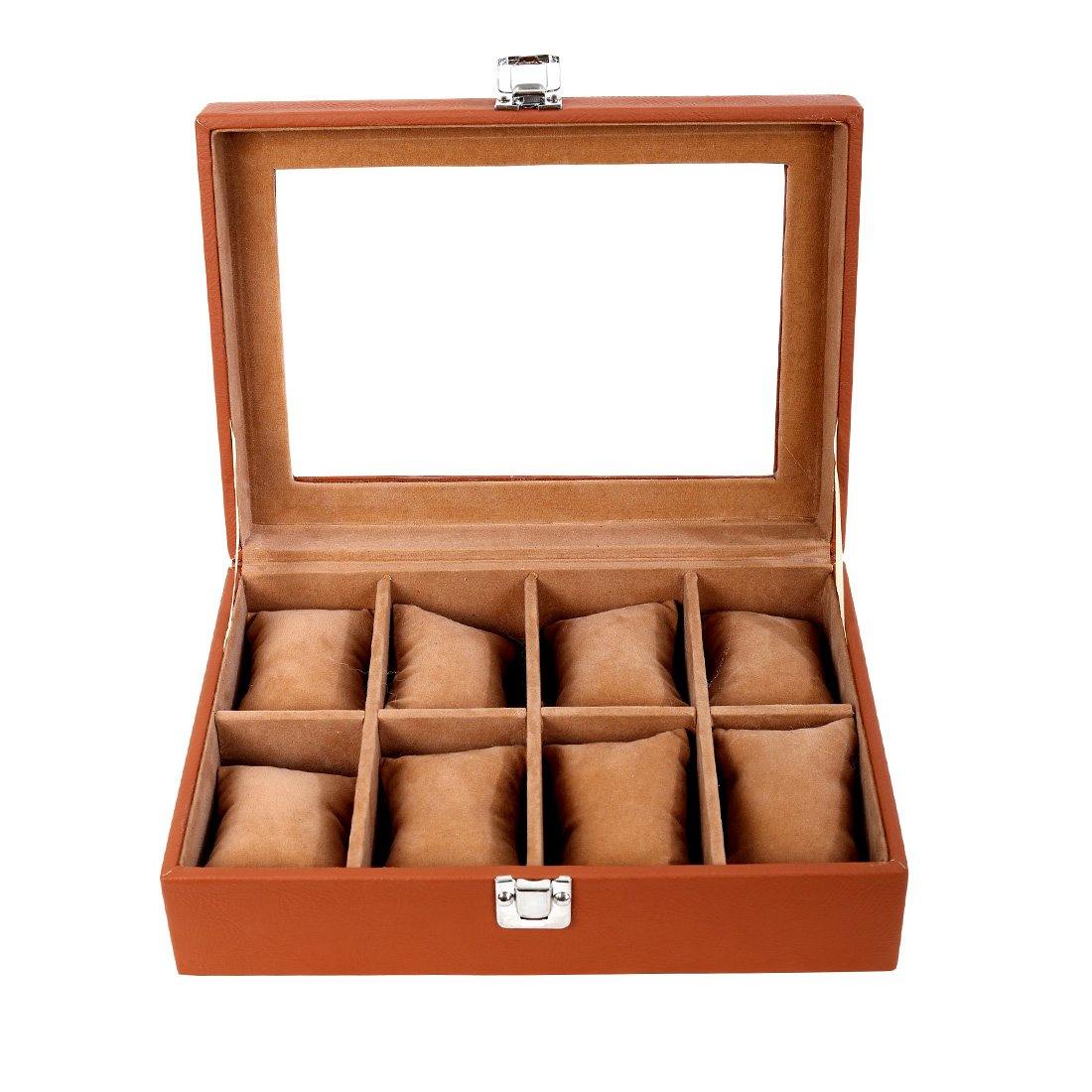 Leather World Unisex 8 Slots Watch Organiser Box - Leatherworldonline.net