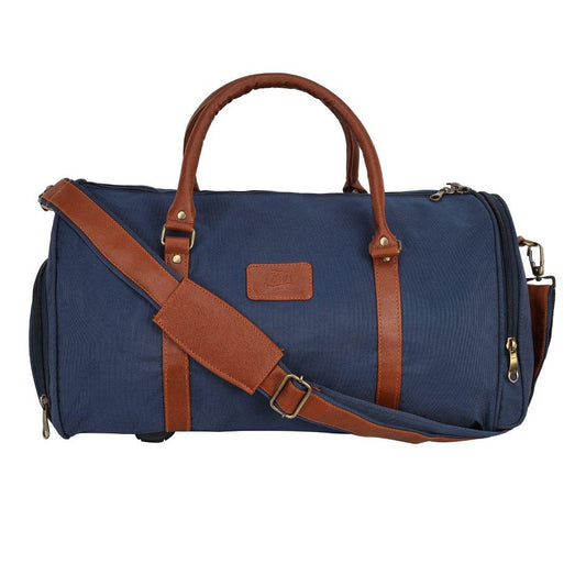 Lavish Nylon Duffel Bag Along Leather Swatches With Shoe Compartment - Leatherworldonline.net