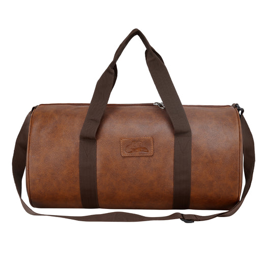 Leather World PU Leather Travel Duffle Bag for Men Women Luggage Sports Gym (Tan)