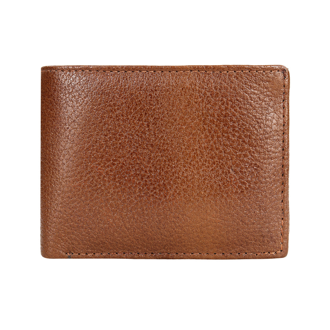 Genuine Grain Leather Wallet With Flap For Men