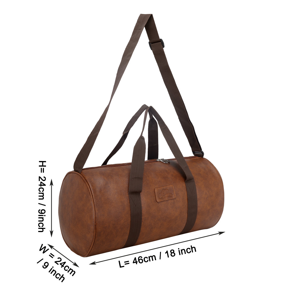 Leather World PU Leather Travel Duffle Bag for Men Women Luggage Sports Gym (Tan)