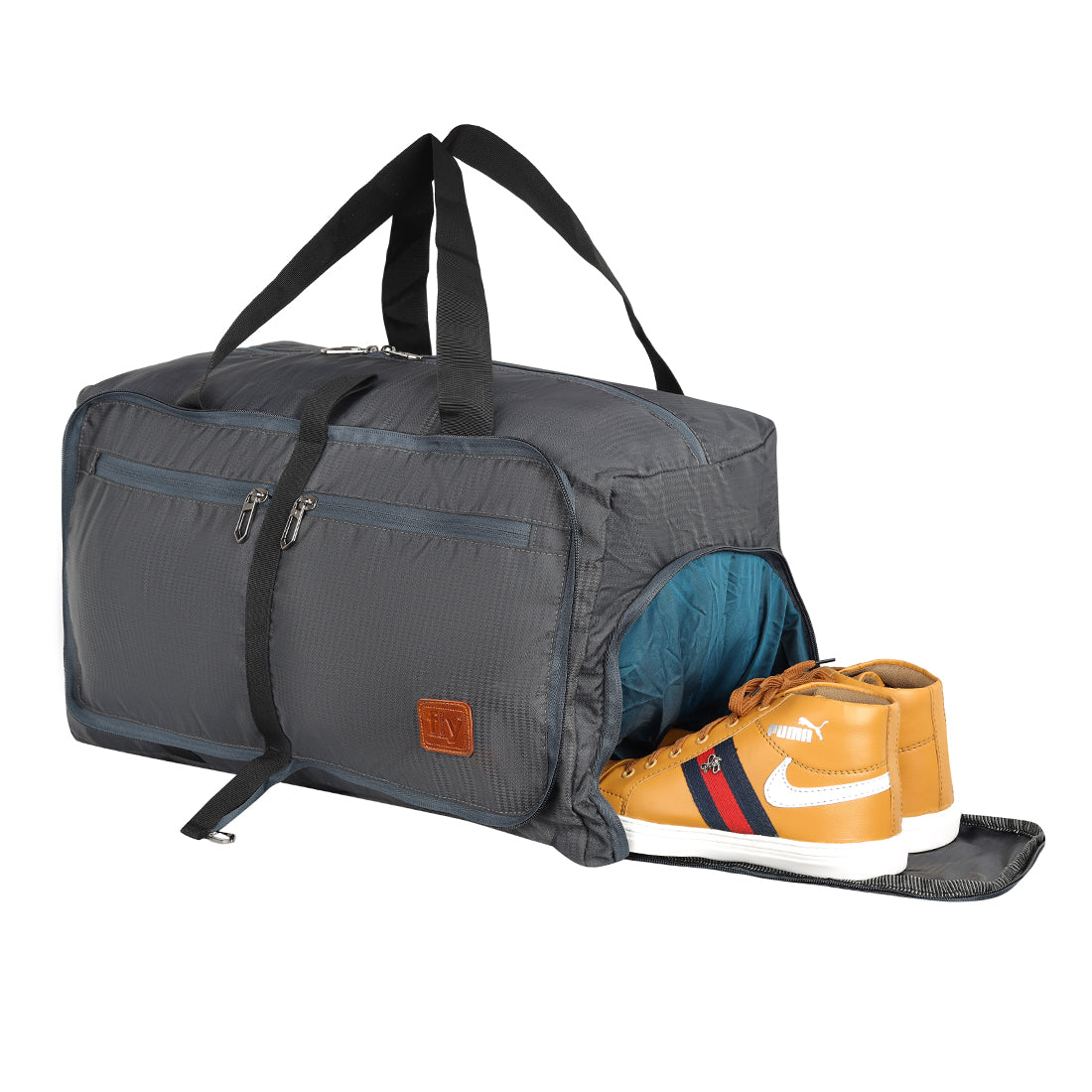 Fly Fashion Polyester Fold able Travel Duffel Bag Men Luggage Women -(Grey)