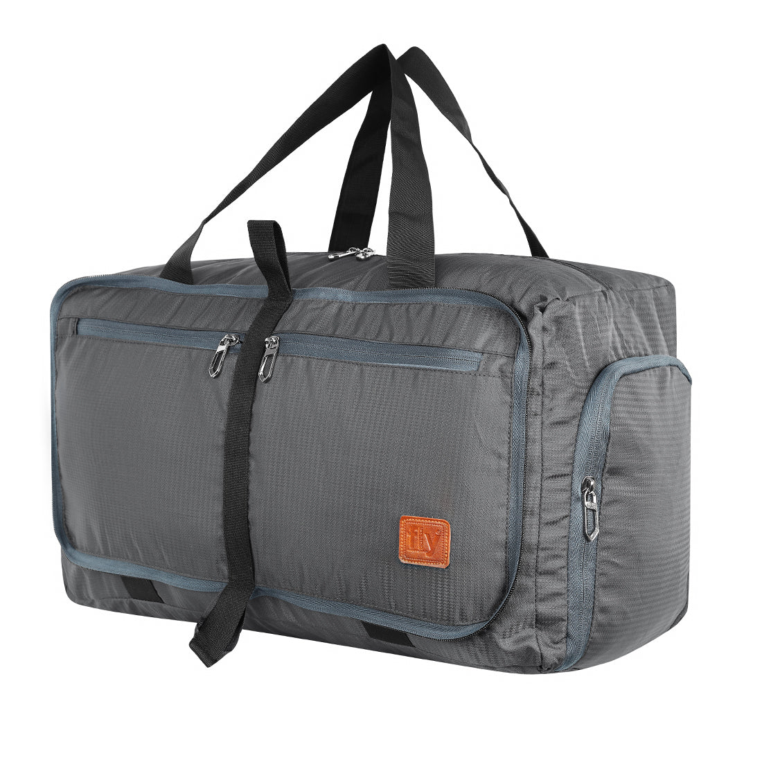 Fly Fashion Polyester Fold able Travel Duffel Bag Men Luggage Women -(Grey)