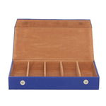 Load image into Gallery viewer, Leather World PU Leather Sunglasses Goggle Case Box Blue color with 5 Compartments #GC5004 - Leatherworldonline.net

