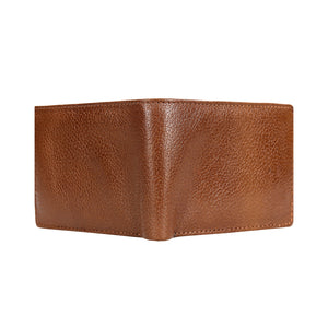 Genuine Grain Leather Wallet With Flap For Men
