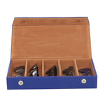 Load image into Gallery viewer, Leather World PU Leather Sunglasses Goggle Case Box Blue color with 5 Compartments #GC5004 - Leatherworldonline.net
