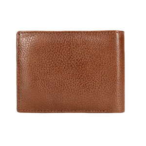 Genuine Grain Leather Wallet With Flap For Men