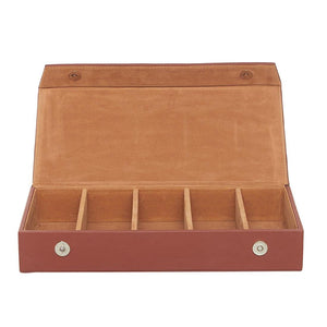 Leather World PU Leather Sunglasses Goggle Case Box Brown color with 5 Compartments #GC5006 - Leatherworldonline.net