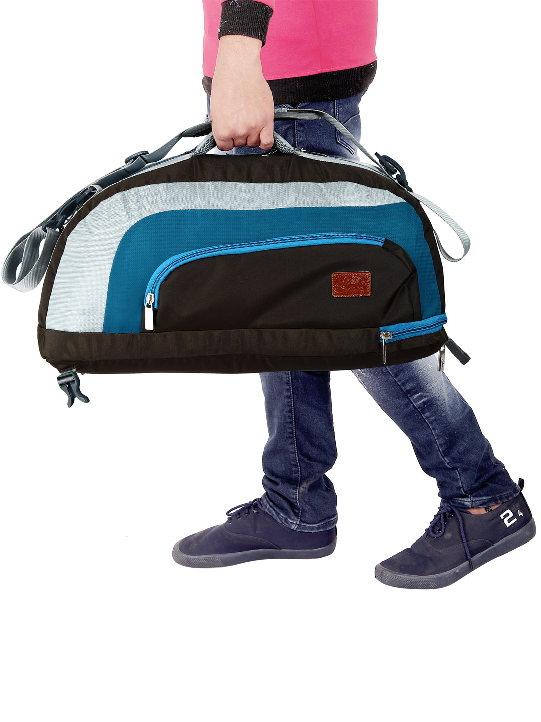 Leather World 37 Liter 3 in 1 Convertible Duffle Backpack Gym Bag for Men Women Sports Duffel Bag with Shoe Compartment Travel Backpack Luggage