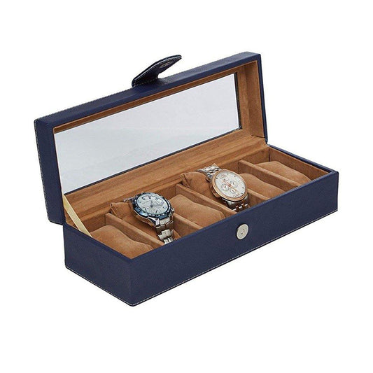 6 Slots Classy Watch Box Organizer with Viewing Window