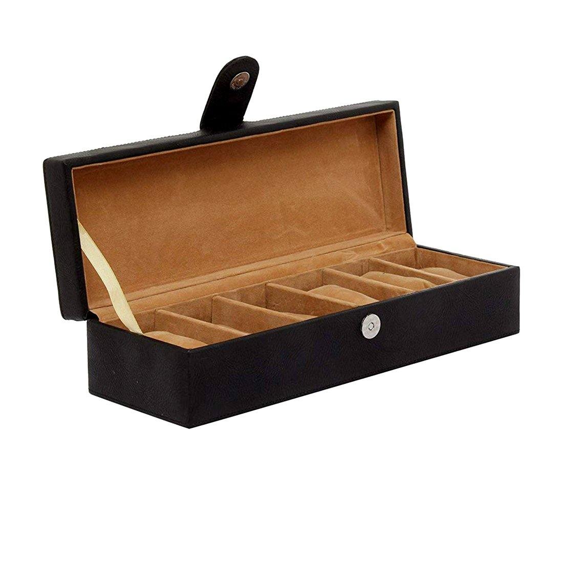 Leather World Unisex 6 Slot Watch Organizer Box For Watch Enthusiasts
