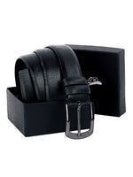 Load image into Gallery viewer, Leather World Pin Lock Buckle Genuine Leather Formal Casual Black Belt For Men Elegant Gift Box
