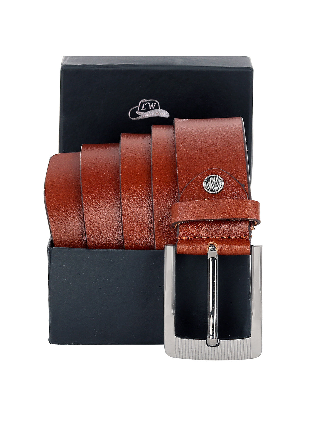 Leather World Formal Casual Brown Color Branded Stylish Genuine Leather Belts For Men