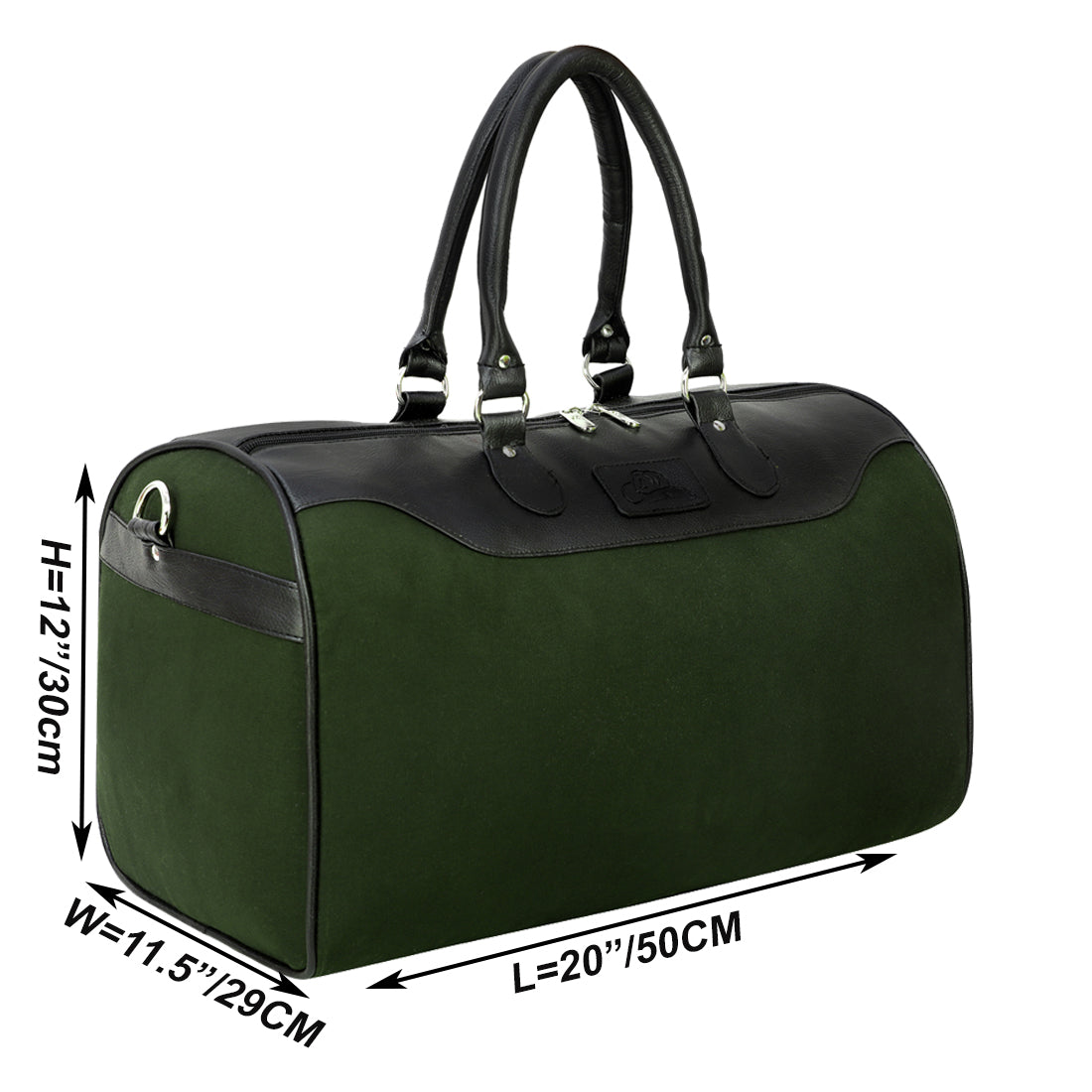Leather World 30 Liter Canvas Duffle Bag for Travel Business Trip Overnight Luggage Bag Men and Women - Green