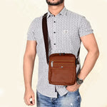 Load image into Gallery viewer, Leather World PU Leather Sling Cross Body Travel Office Business Messenger Bag for Men Women (18x8x23cm) (Tan)

